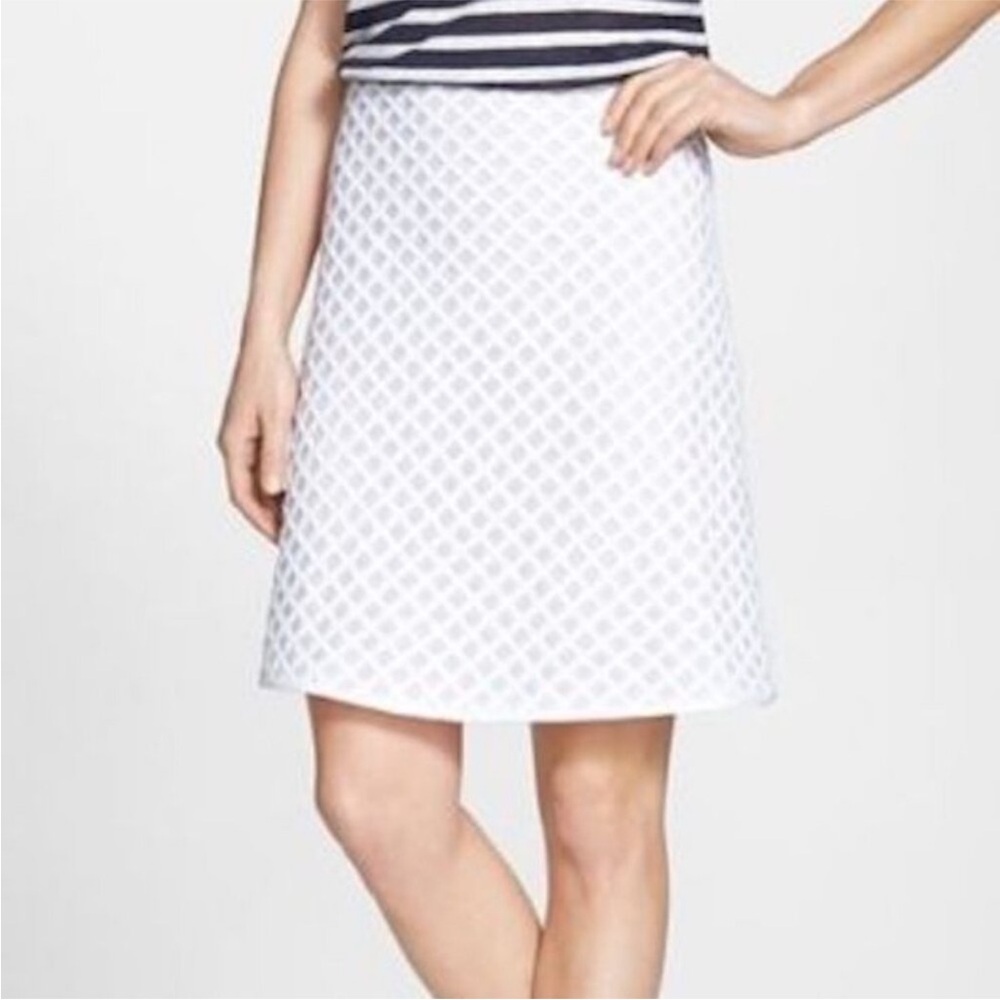Tory Burch Alaina‎ White Diamond Weave Pencil Skirt NWT